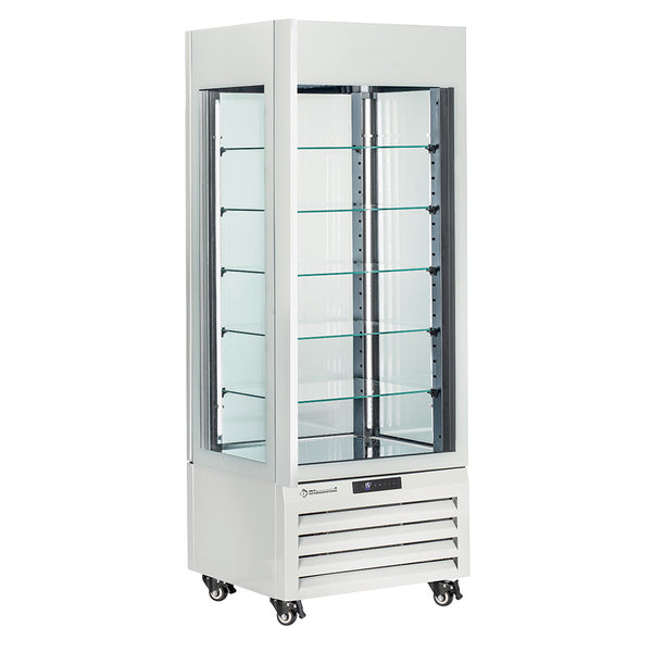 Diamond Vollverglaste Vitrine" 440 l, 5 Glasböden, belüftet - CHOCOLATE - WEISS