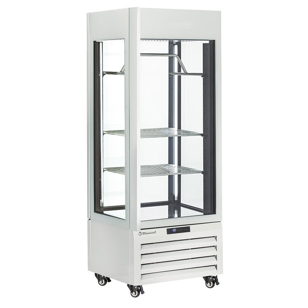 Diamond Vollverglaste Vitrine" 440 l, 2 Regale & Fleischstange, belüftet - MEAT - WEISS