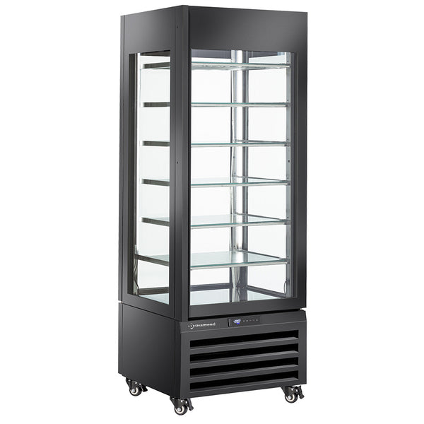 Diamond Vitrine "FULL verglast" 440 Lt., 6 Glasstufen, statisch - ICE CREAM - SCHWARZ