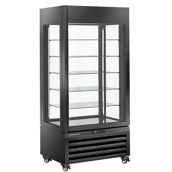 Diamond Volle Vitrine 600 Lt., 5 Glasstufen, belüftet -  PASTRY - SCHWARZ