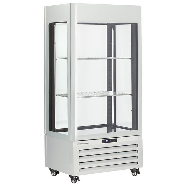 Diamond Vollverglaste Vitrine" 600 l, 1 Ebene + 2 Regale, belüftet - WINE - WEISS