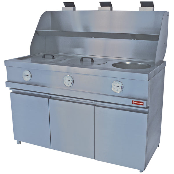 Diamond Gas-Fritteuse HEAVY DUTY, 3 runde Becken, mechanisch