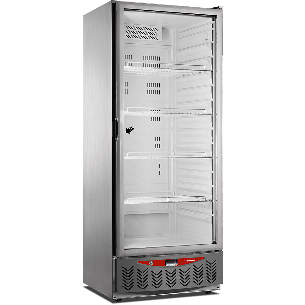Diamond Umluftkühlschrank, 525 Liter, Glastür, GN2/1+600x400, Edelstahl