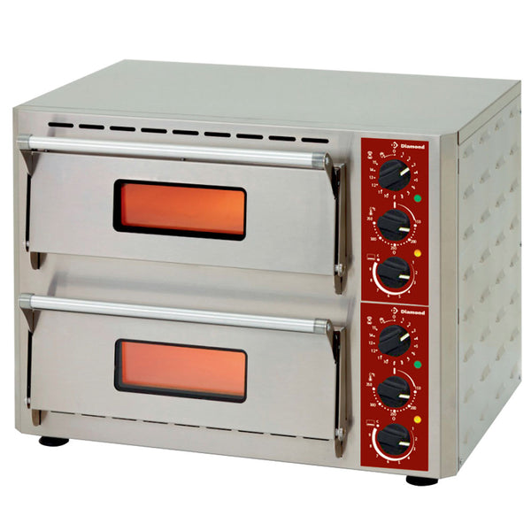 Diamond Elektro Pizzaofen, 2 Kammern (3 +3 kW), 430x430xh100 mm
