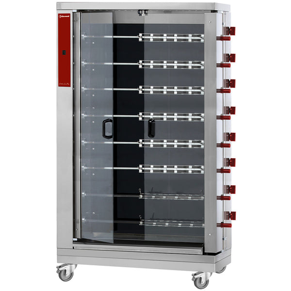 Diamond Hähnchengrill Glaskeramik, 8 Spieße auf Rädern (48 Hähnchen)