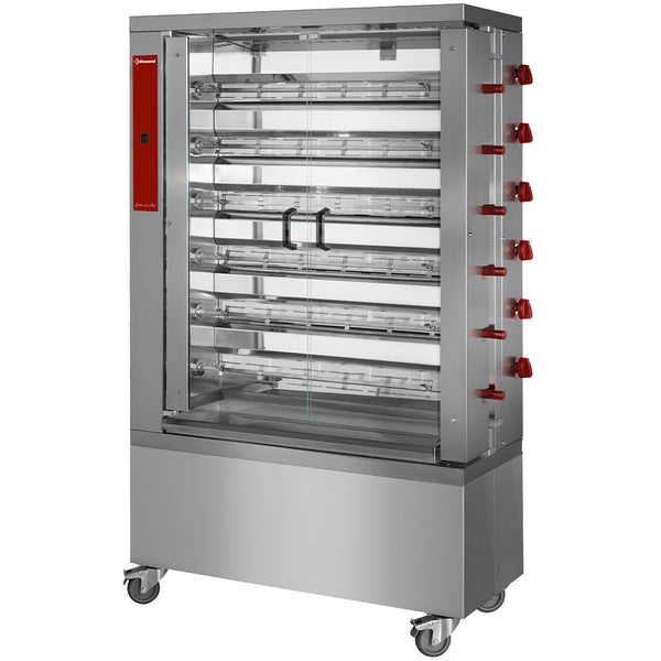 Diamond Hähnchengrill Gas, 6 Spiesse auf Rädern (36 Hähnchen)