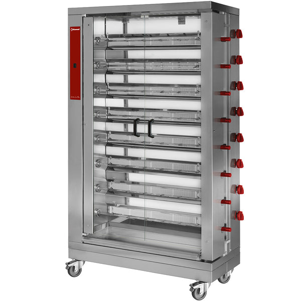 Diamond Hähnchengrill Gas, 8 Spieße auf Rädern (48 Hähnchen)