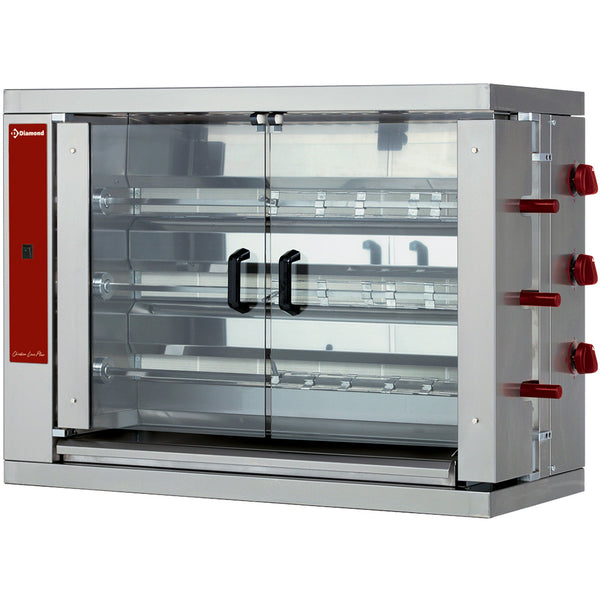 Diamond Hähnchengrill Gas, 3 Spieße (18 Hähnchen)