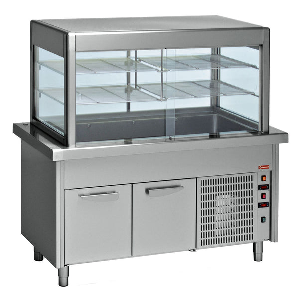 Diamond Element Kühlvitrine und Kühlplatte auf Kühlunterbau 4x GN 1/1