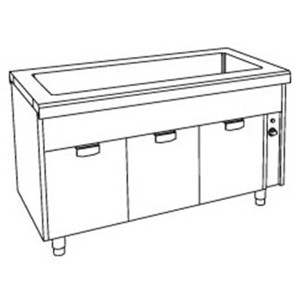 Element Bain-Marie auf schrank 4x GN 1/1