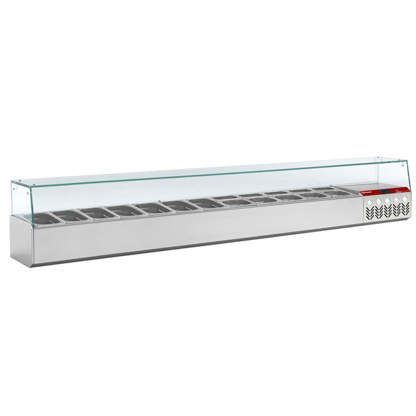 Diamond Kühlaufsatz GN 12x1/4, 1x1/9, mit gerader Glasscheibe