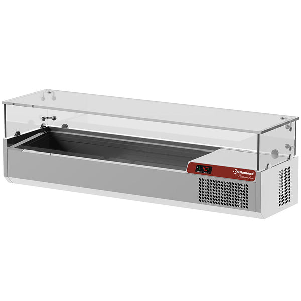 Diamond Saladette mit Glas 1400 mm.