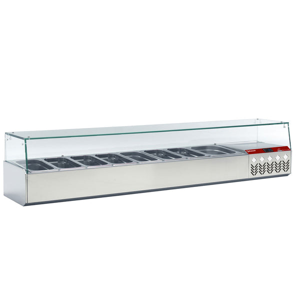 Diamond Kühlaufsatz GN 8x1/3, 1x1/9, mit gerader Glasscheibe