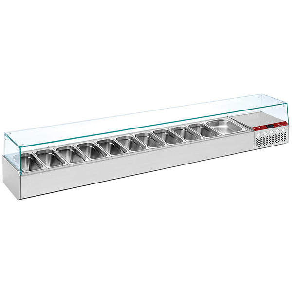 Kühlaufsatz GN 11x1/3, 1x1/9, mit gerader Glasscheibe