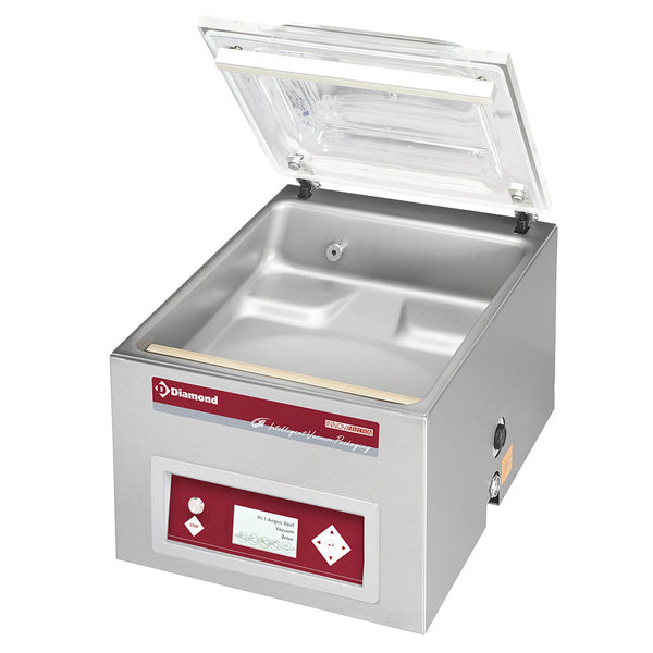 Diamond Vakuummaschine, Edelstahlbehälter 420x460xh180 mm. -21 m3/Std. LCD-Bildschirm