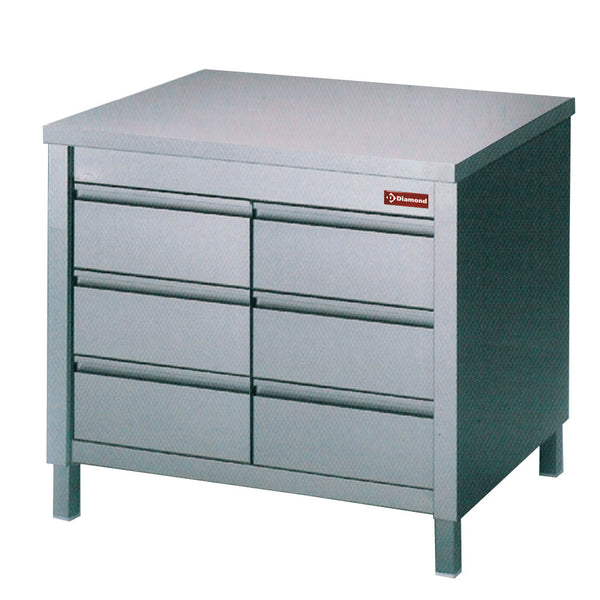Diamond Arbeitsschrank mit 6 Schubladen GN1/1