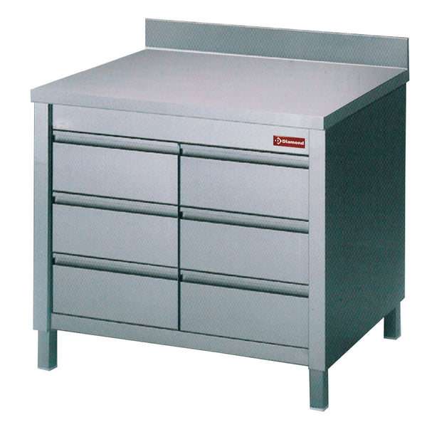 Diamond Arbeitsschrank mit 6 Schubladen GN1/1