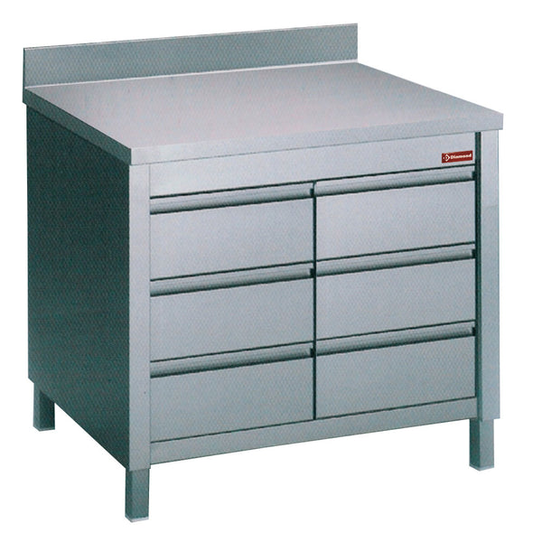 Diamond Arbeitsschrank mit 6 Schubladen GN1/1