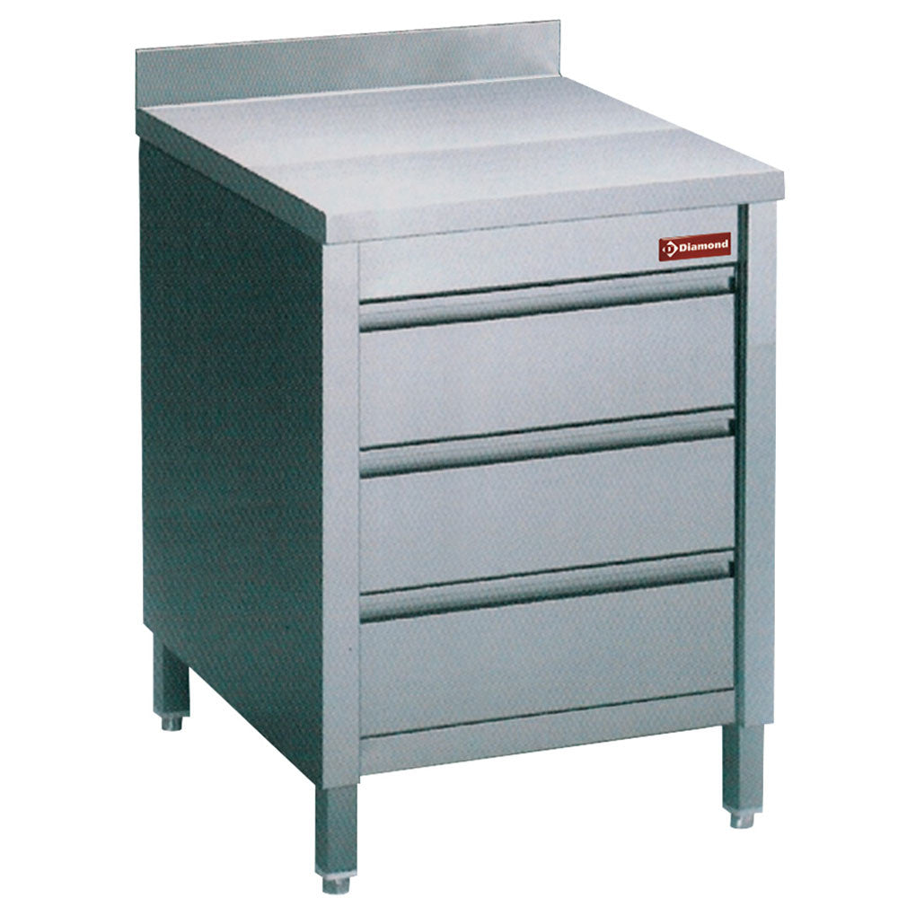 Diamond working table on cupboard 3 drawers +edge