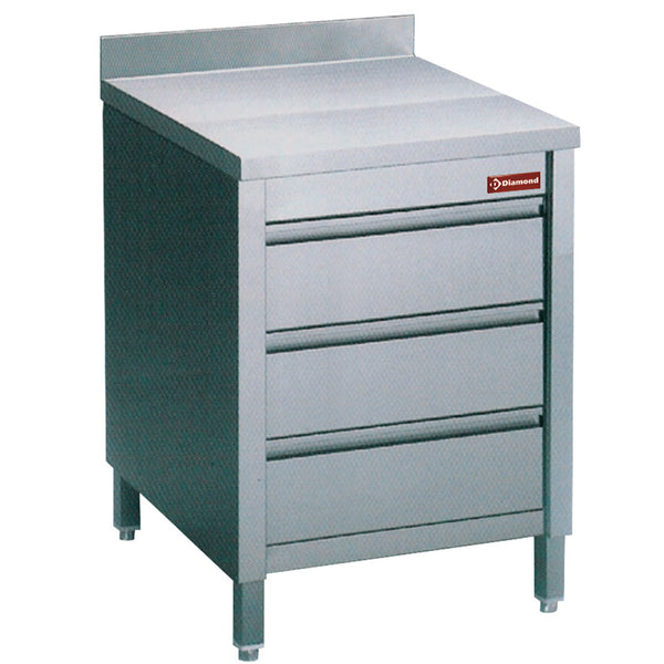 Diamond working table on cupboard 3 drawers +edge