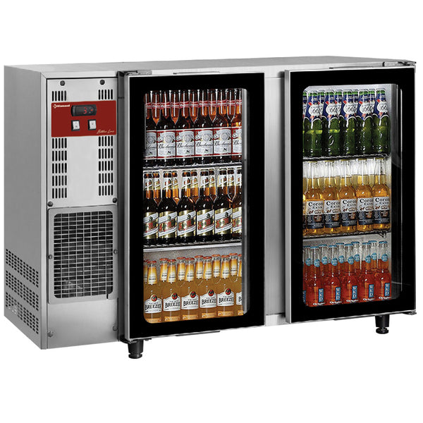 Diamond Flaschenkühlschrank, Edelstahl, 2 Glastüren, 375 Liter