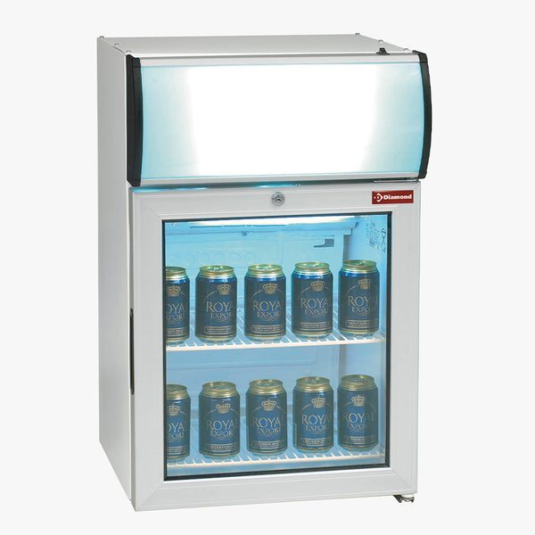 Diamond Tischvitrine positive Temperatur, 60 Liter, mit Aufbau mit Licht