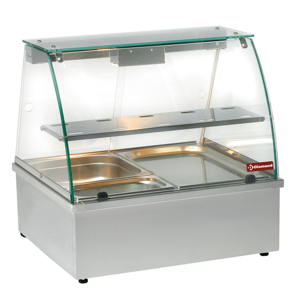 Diamond Wärmevitrine, Bain-Marie 2x GN 1/1 Panorama