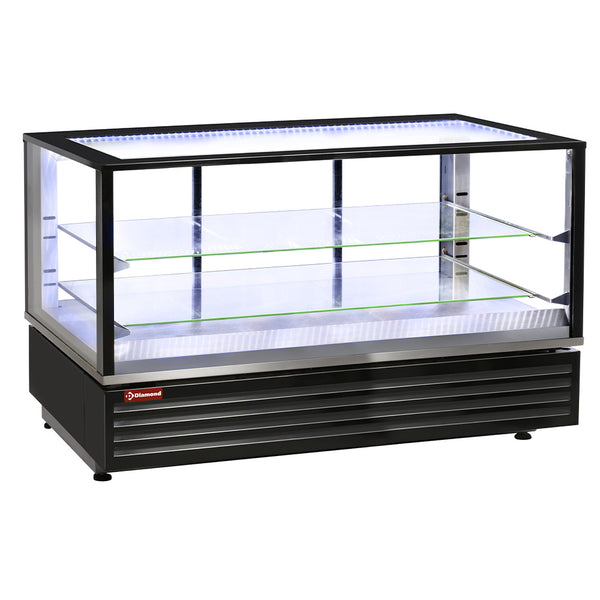 Diamond Beheizte Vitrine EN oder GN, belüftet, 2 Ebenen, SCHWARZ