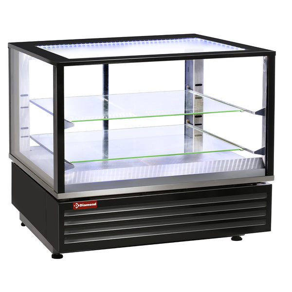 Diamond Beheizte Vitrine EN oder GN, belüftet, 2 Ebenen, SCHWARZ