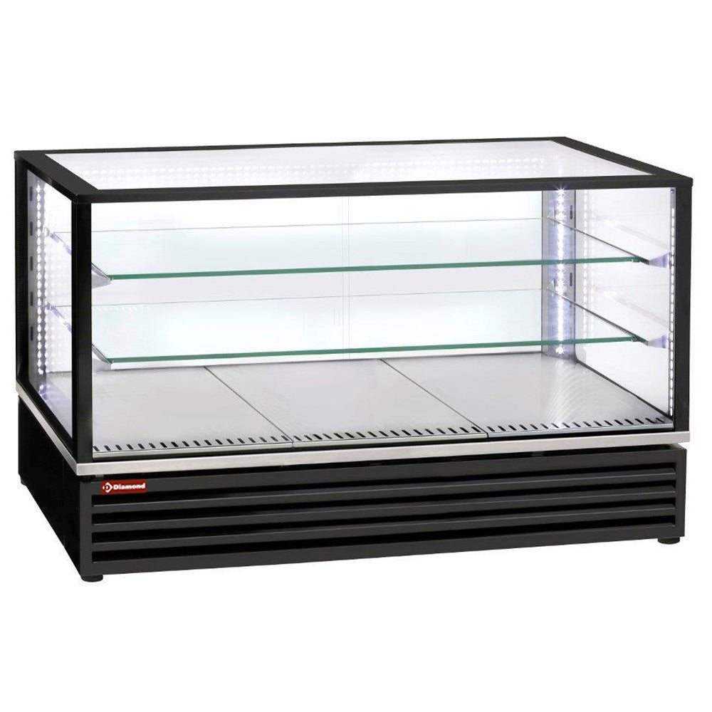 Diamond Kühlvitrine, Belüfted, EN oder GN, 3 Ebenen, SCHWARZ
