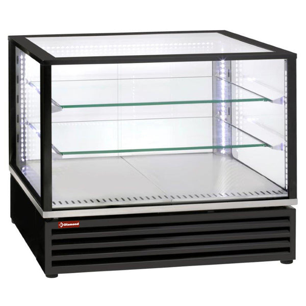 Diamond Kühlvitrine, EN oder GN, Belüfted, 3 Ebenen, SCHWARZ