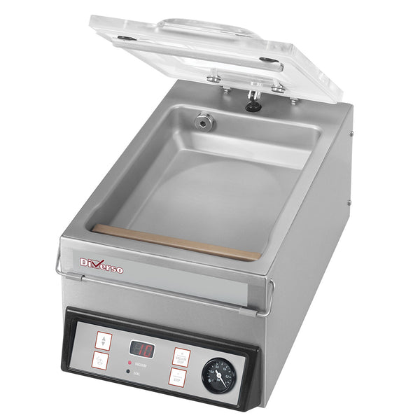 Diverso Vakuummaschine, gebogener Deckel, Edelstahltank - 4 m3/h