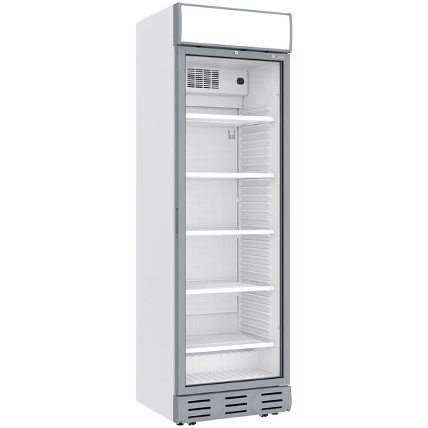 Diverso Belüftete Vitrine positive 382 Liter WEISS mit Leuchtkasten
