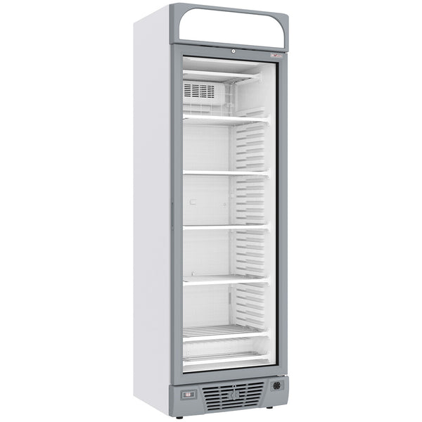 Diverso negative belüftete Vitrine 374 Liter - 5 feste Ebenen mit Leuchtkasten - WEISS