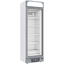 Diverso negative belüftete Vitrine 374 Liter - 5 feste Ebenen mit Leuchtkasten - WEISS