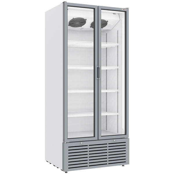Diverso Getränkevitrine positiv belüftet, 804 Liter, 2 Drehtüren, WEISS