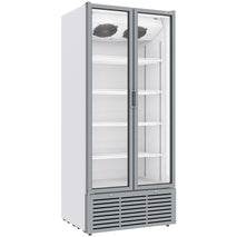 Diverso Getränkevitrine positiv belüftet, 804 Liter, 2 Drehtüren, WEISS