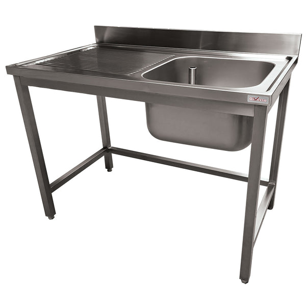 DIVERSO Edelstahl Spültisch ECO 1 Becken und 1 linkem Abtropffläche, ohne unteres Regal