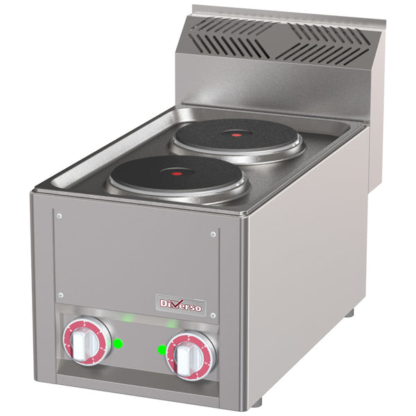 DIVERSO Elektroherd 2 Herdplatten, -Top-