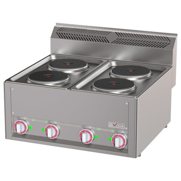 DIVERSO Elektroherd 4 Herdplatten, -Top-