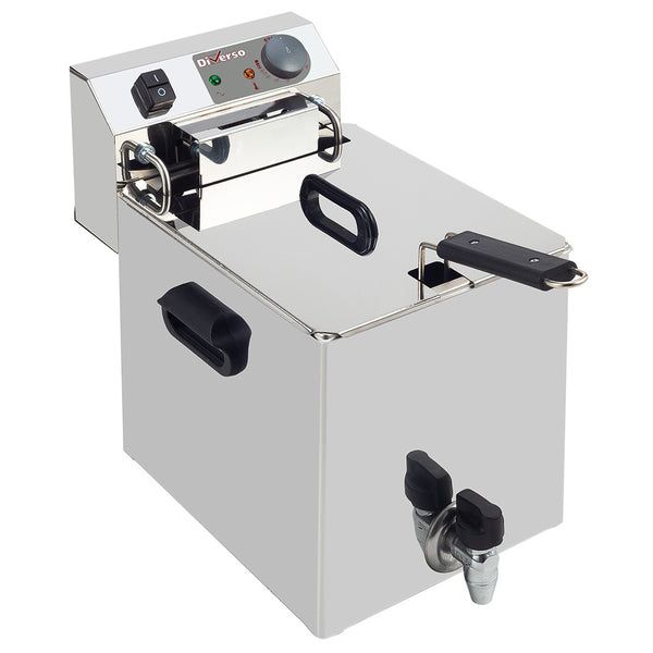 Diverso Elektro-Tischfriteuse 10 Liter + Ablasshahn