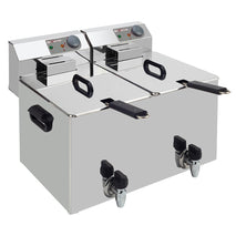 Diverso Elektro -Tischfriteuse 2x 8 Liter + Ablasshahn
