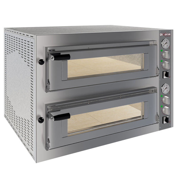 DIVERSO Elektro Ofen 2x 4 Pizzen diam.350mm, 2 Backkammern