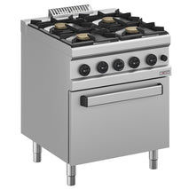 Diverso Gasherd 4 Brenner auf Gasbackofen GN 2/1