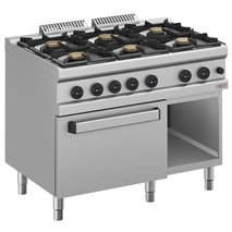 Diverso Gasherd 6 Brenner, Gasbackofen GN 2/1 und Unterbau
