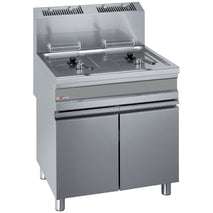 Diverso Gas-Fritteuse, 2 Becken je 15 Liter mit Unterschrank