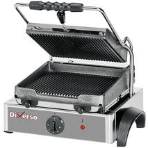 Diverso Elektro Kontaktgrill Panini, gerillte Platte