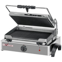 Diverso Elektro Kontaktgrill MEDIUM, gerillte Platte