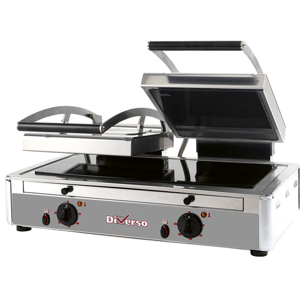 Diverso Kontaktgrill Panini DOPPELT Glaskeramik
