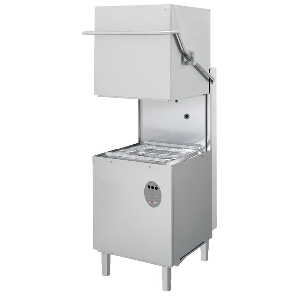 Diverso Durchschubspülmaschine, quadratische Korb 500x500 mm mit Reinigungsmitteldosierer